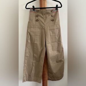 Burberry Kids Tan Cargo Pants with Striped Waistband NWT